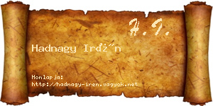 Hadnagy Irén névjegykártya