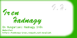 iren hadnagy business card